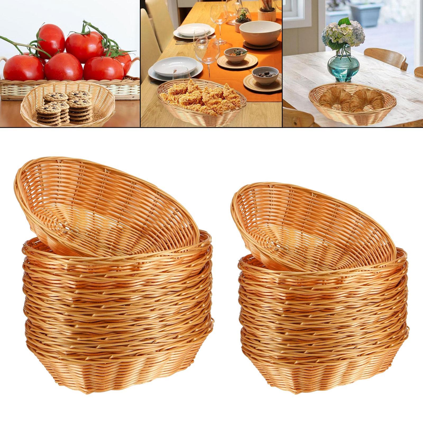 Snacks Food Gift Baskets - 10x Paniers à Pain Tressés, Paniers