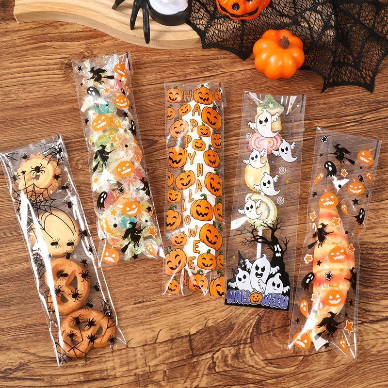 Food & Snacks Colouring Book - Sacs auto-adhésifs pour Halloween, 50/100 pièces,